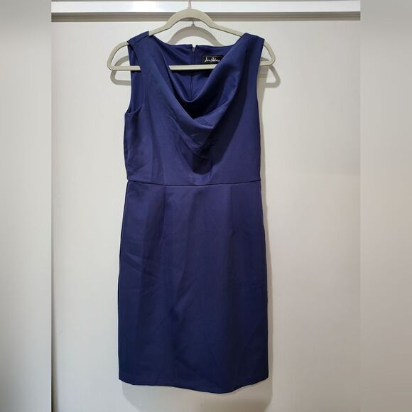 Sam Edelman DRAPE NECK MINI DRESS Size 6 NWT blue - Picture 4 of 6